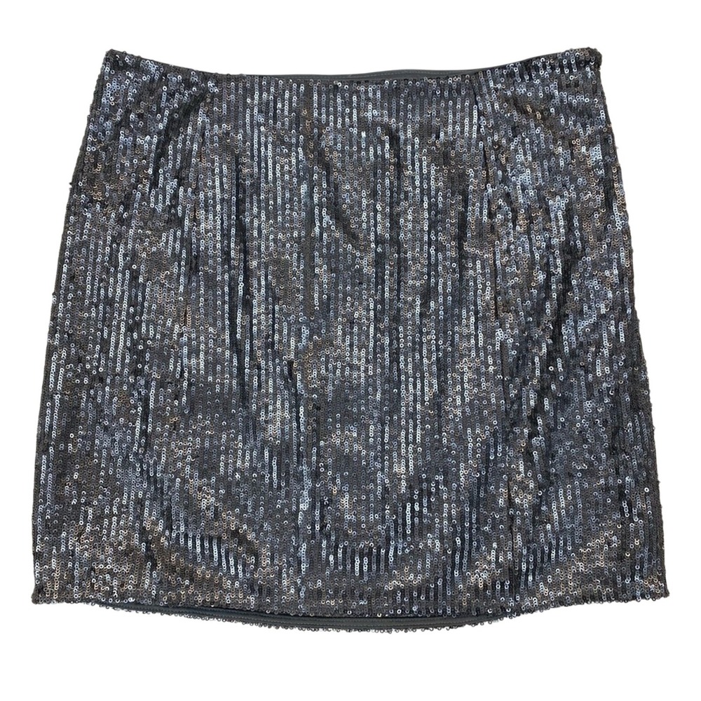 Susana Monaco Women's Sequin Mini Skirt Size 2 Gray Lined New Years Eve Party‎